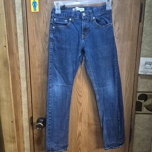Levi's Slim Straight Jeans 502 Boy's Jeans in Dark Blue Wash.   Box 38